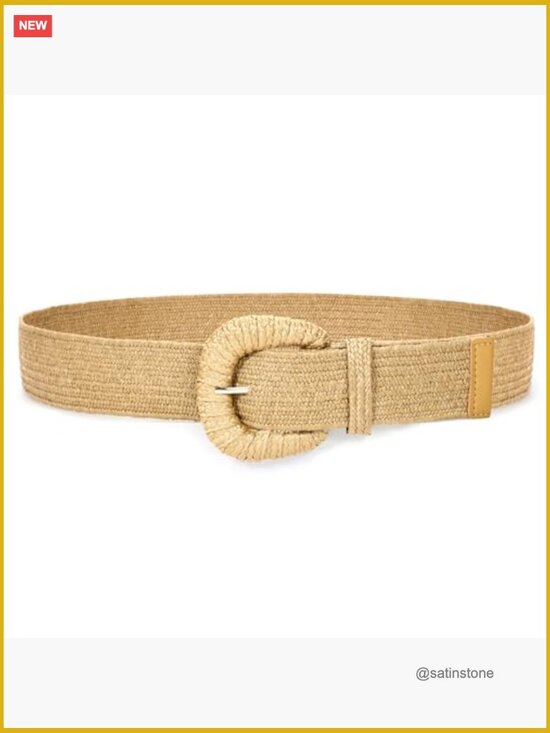 Straw Woven Elastic Belt for Women Stretchy Boho Waist Belt Rattan Raffia Belt main image 5